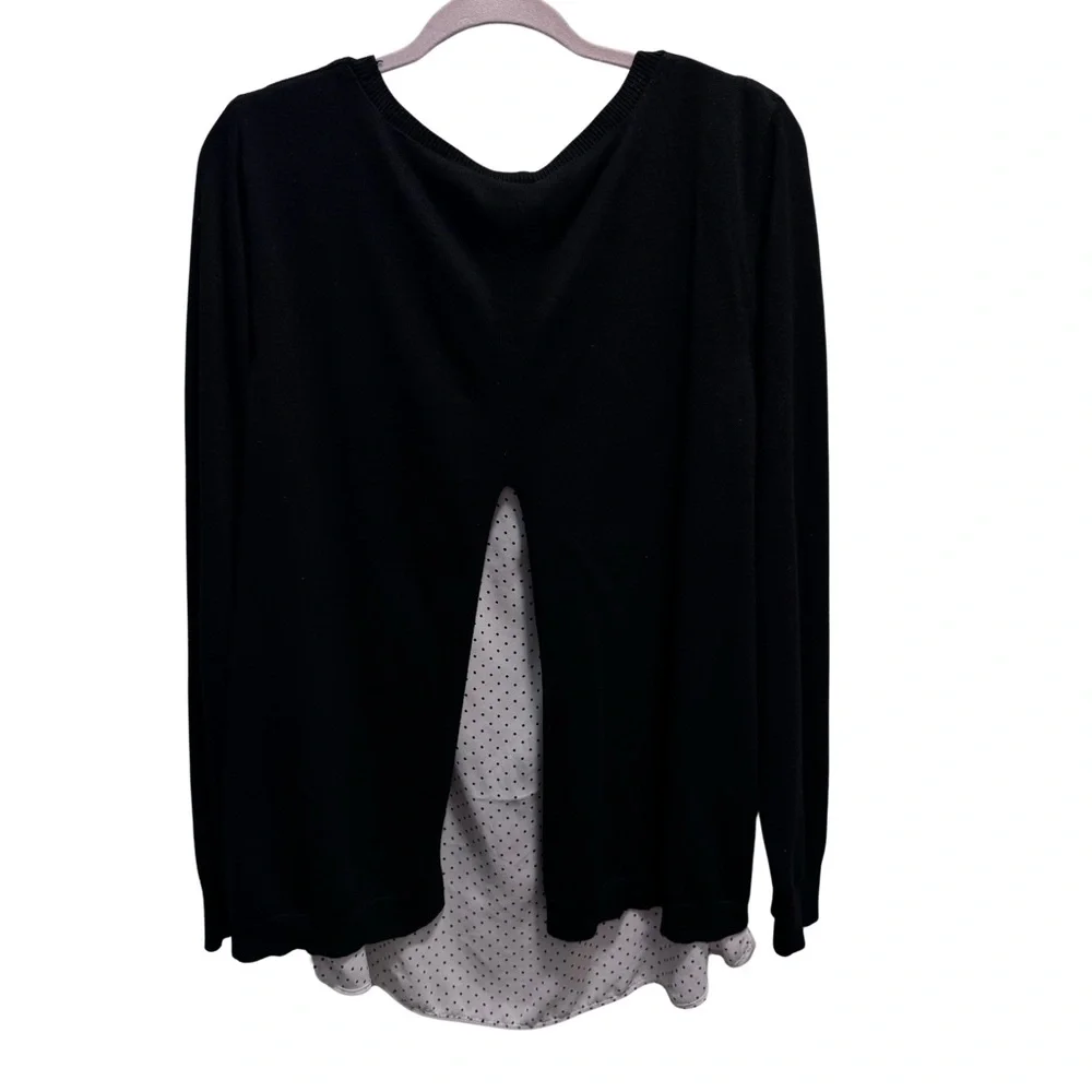 Faded Glory Lined Woman's Top  Black Outer White W/Black Spots size XXL 20 - Picture 2 of 4